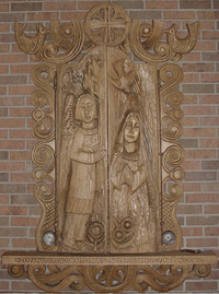 Annunciation wood carving